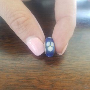 Pandora Charm Blue White Yellow Murano Glass Boho Preppy Classic Casual Office